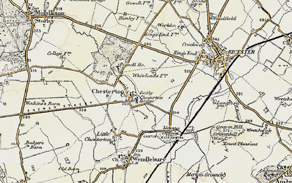 Old map of Alchester (Roman Town) in 1898-1899