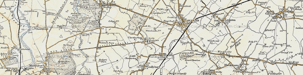Old map of Langford Lane in 1898-1899