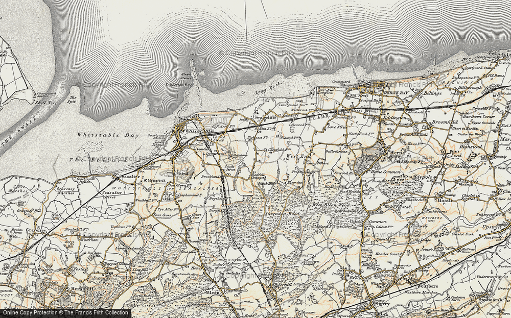 Old Map of Chestfield, 1898-1899 in 1898-1899