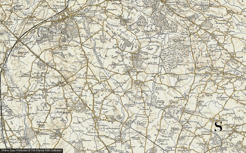 Old Map of Cheswardine, 1902 in 1902