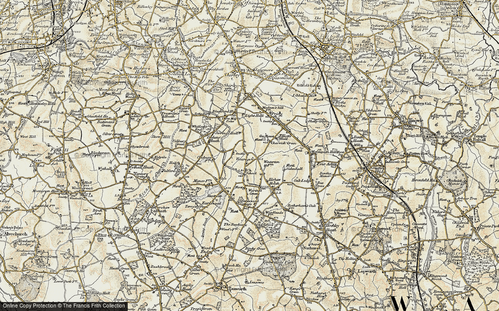 Old Map of Cheswick Green, 1901-1902 in 1901-1902