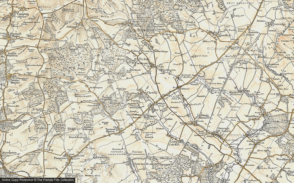 Old Map of Chettle, 1897-1909 in 1897-1909