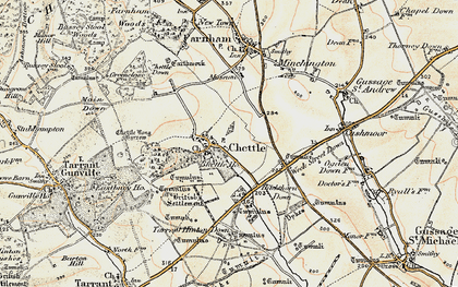 Old map of Chettle in 1897-1909