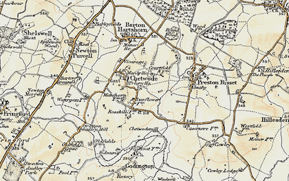 Old map of Godington in 1898-1899