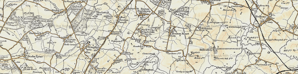 Old map of Godington in 1898-1899