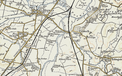 Old map of Broadfields in 1902
