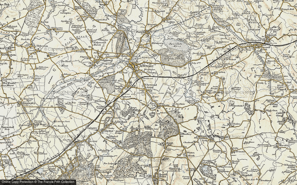 Old Map of Chetwynd Aston, 1902 in 1902