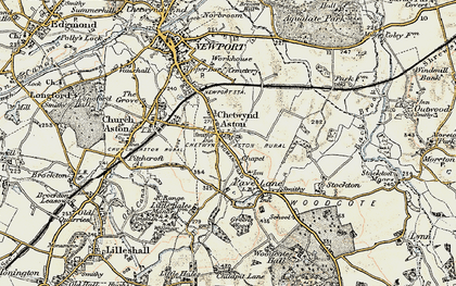 Old map of Chetwynd Aston in 1902