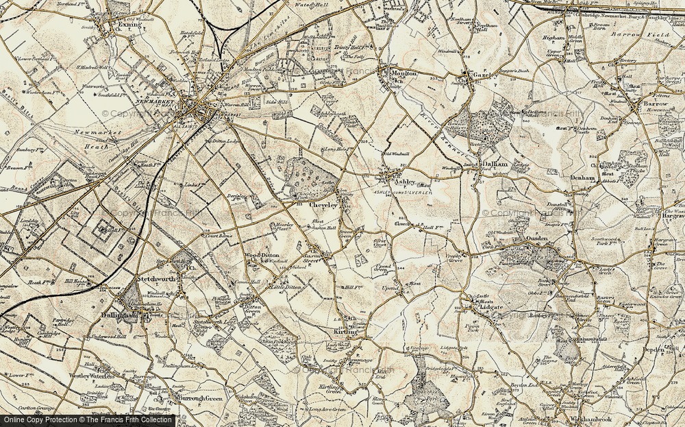 Old Map of Cheveley, 1899-1901 in 1899-1901