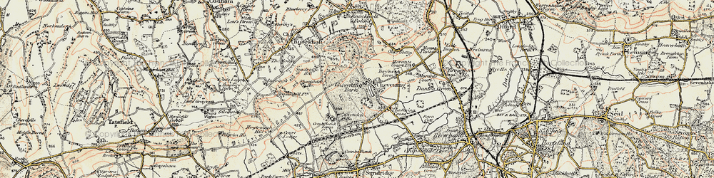 Old map of Chevening in 1897-1902