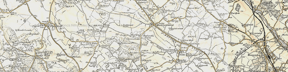 Old map of Cheverell's Green in 1898-1899