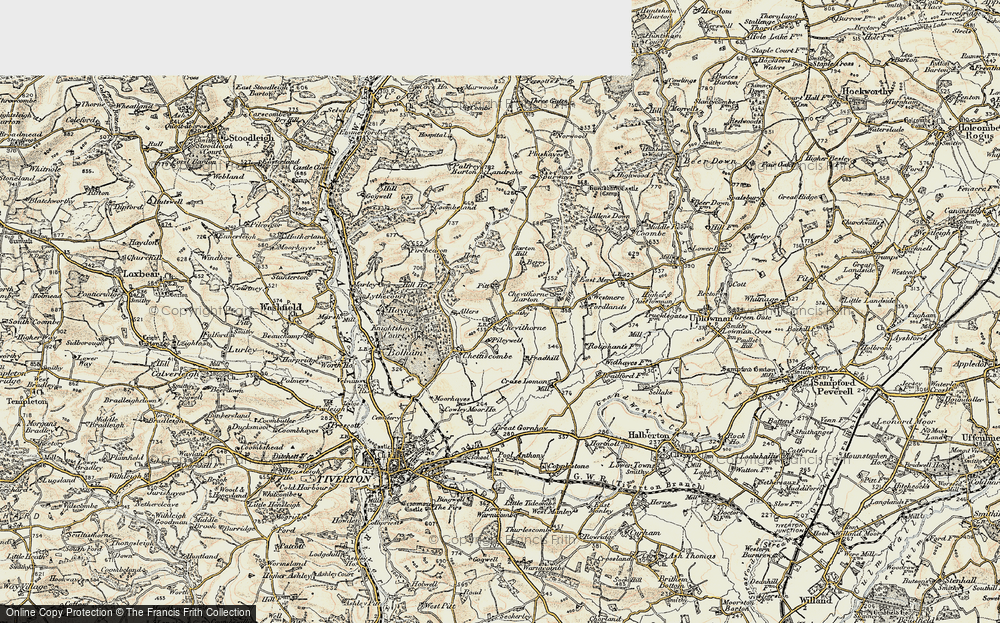 Old Map of Chevithorne, 1898-1900 in 1898-1900
