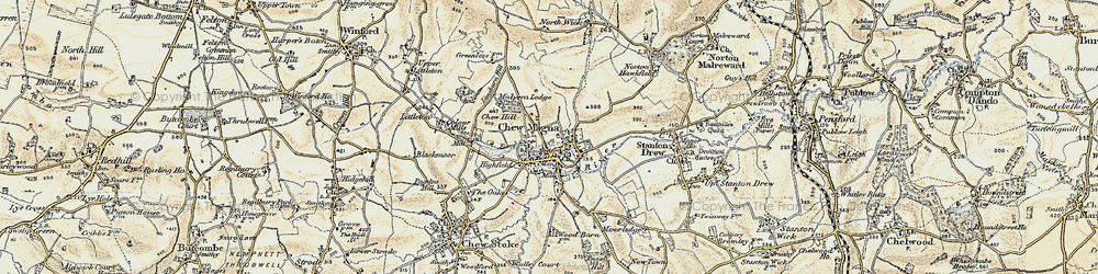 Old map of Chew Magna in 1899