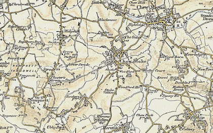Old map of Chew Stoke in 1899
