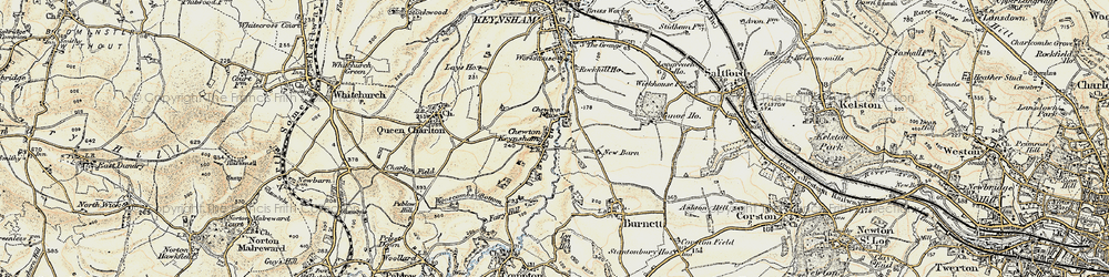 Old map of Chewton Keynsham in 1899