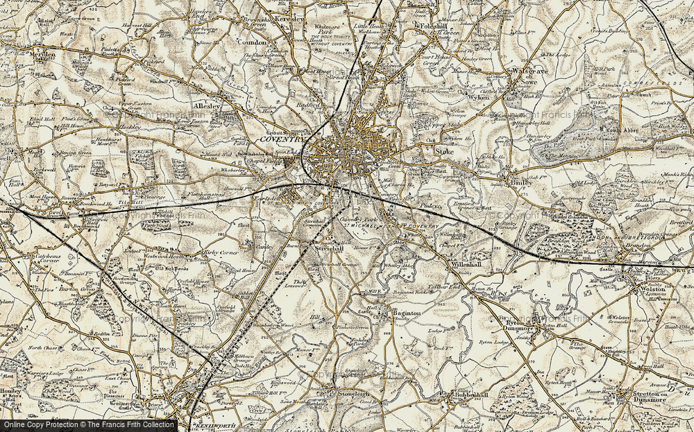 Old Map of Cheylesmore, 1901-1902 in 1901-1902