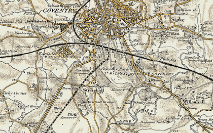 Old map of Cheylesmore in 1901-1902