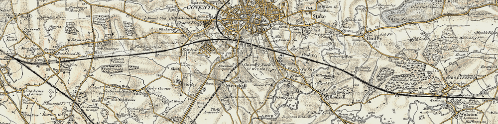 Old map of Cheylesmore in 1901-1902