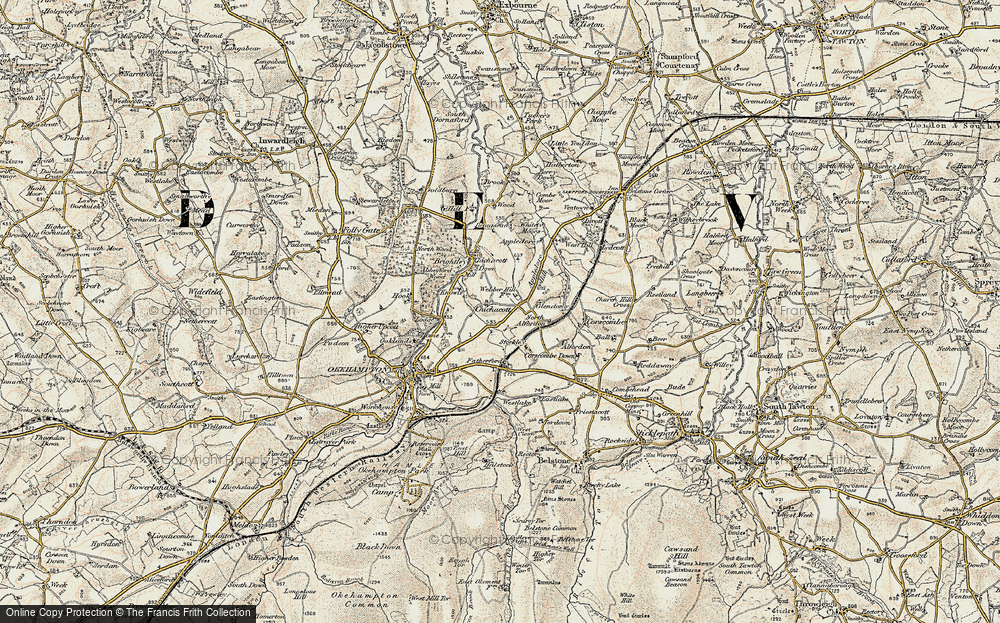 Old Map of Chichacott, 1899-1900 in 1899-1900