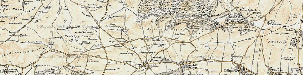 Old map of Chicklade in 1897-1899