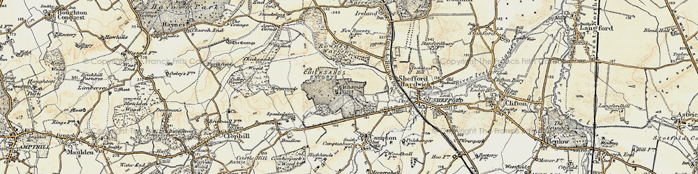 Old map of Chicksands in 1898-1901