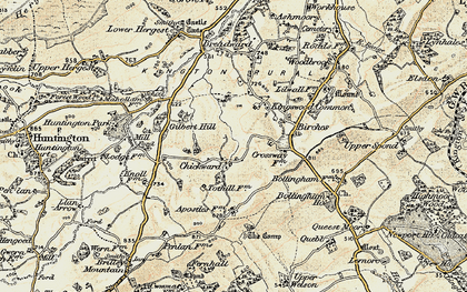 Old map of Birches in 1900-1902