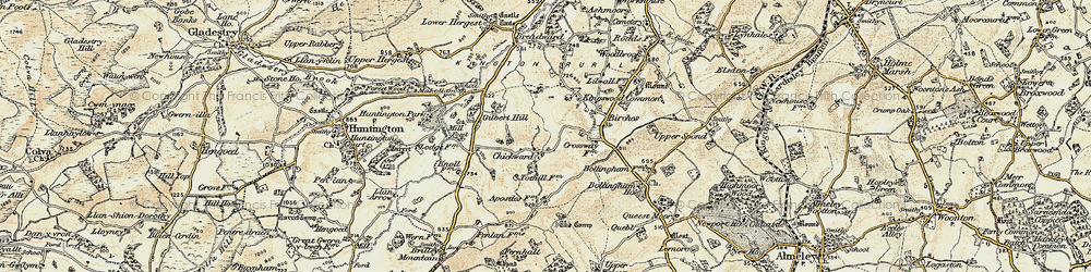 Old map of Birches in 1900-1902