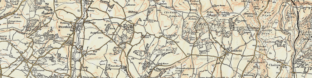 Old map of Westend Down in 1897-1900