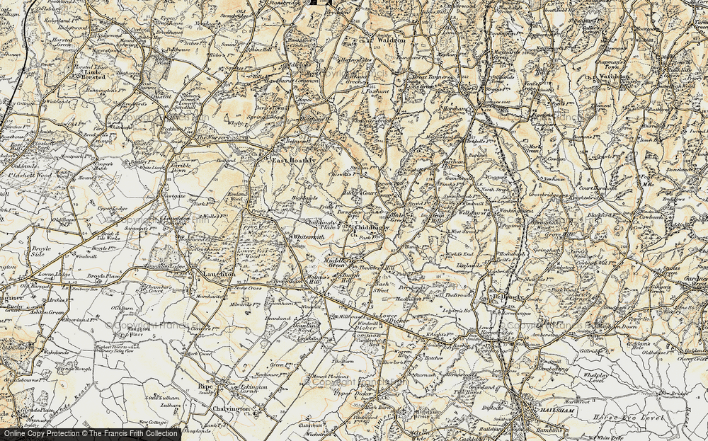 Old Map of Chiddingly, 1898 in 1898