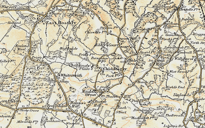 Old map of Chiddingly in 1898