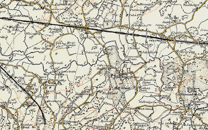 Old map of Chiddingstone in 1898