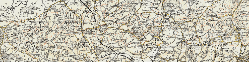 Old map of Chiddingstone Hoath in 1898