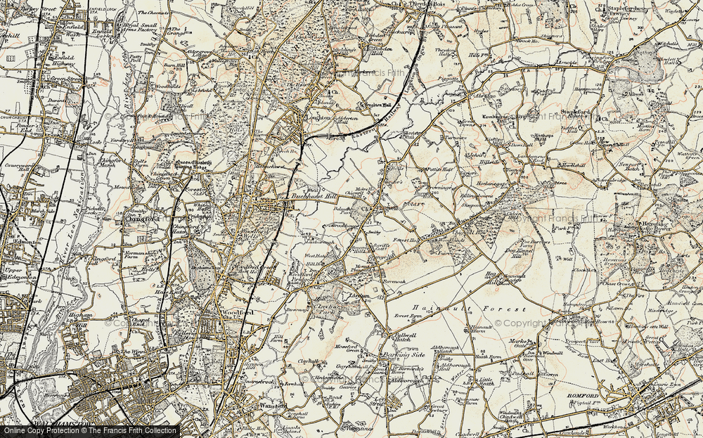 Old Map of Chigwell, 1897-1898 in 1897-1898