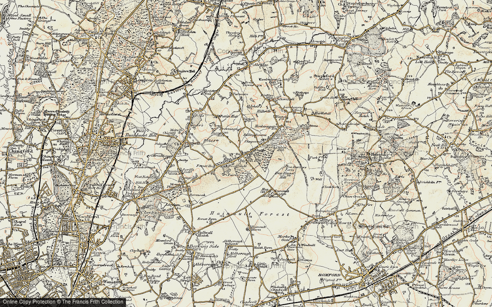 Old Map of Chigwell Row, 1897-1898 in 1897-1898