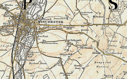 Old map of Chilcomb in 1897-1900