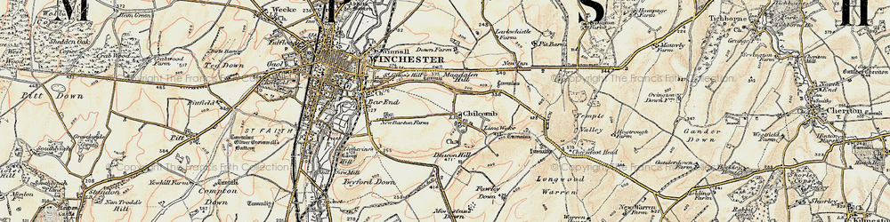 Old map of Chilcomb in 1897-1900