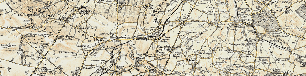 Old map of Chilcompton in 1899