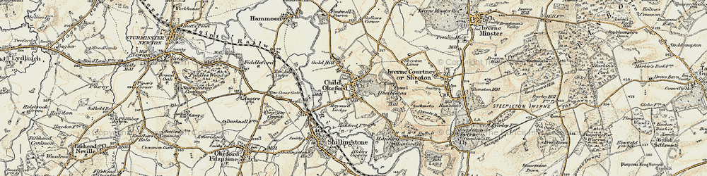 Old map of Child Okeford in 1897-1909