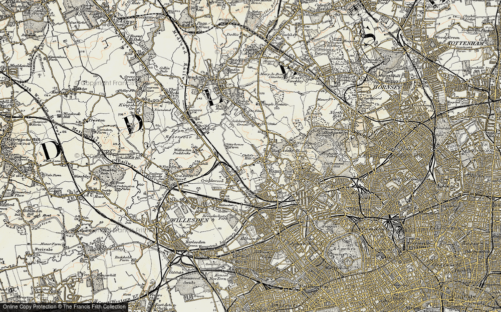 Old Map of Child's Hill, 1897-1898 in 1897-1898