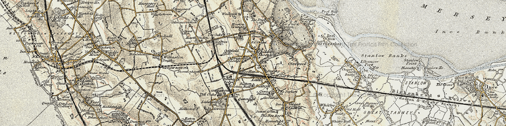 Old map of Childer Thornton in 1902-1903