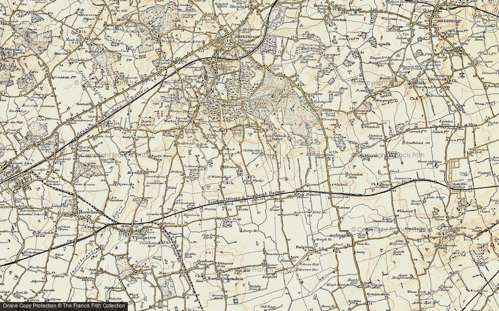Old Map of Childerditch, 1898 in 1898