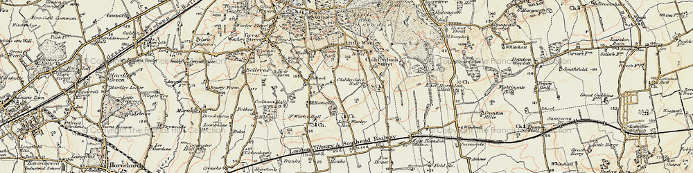 Old map of Childerditch in 1898