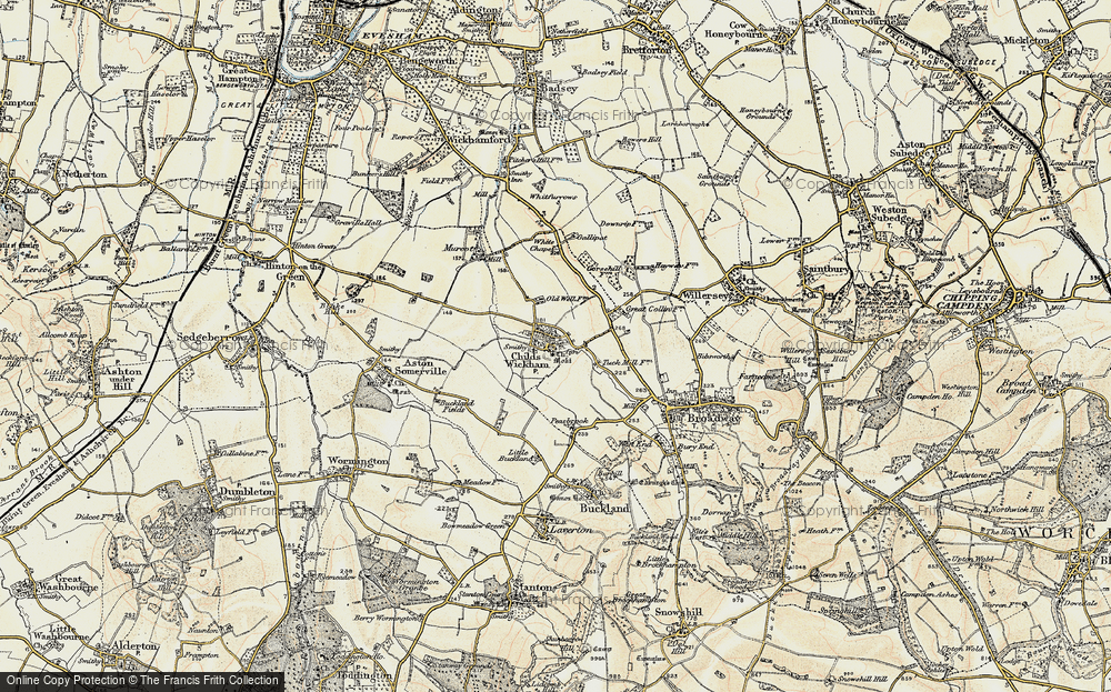 Old Map of Childswickham, 1899-1901 in 1899-1901