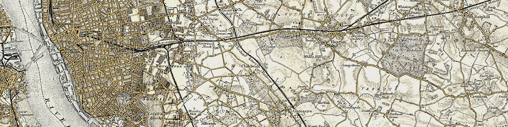 Old map of Childwall in 1902-1903