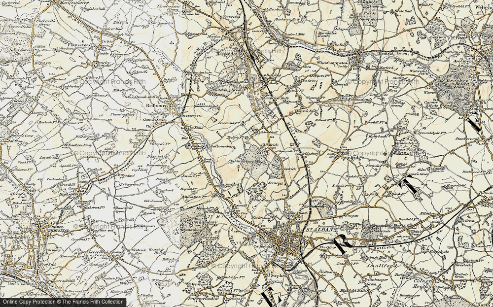 Old Map of Childwick Bury, 1898 in 1898