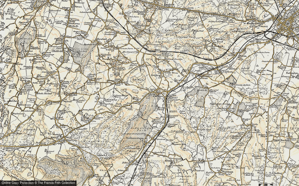 Old Map of Chilham, 1897-1898 in 1897-1898