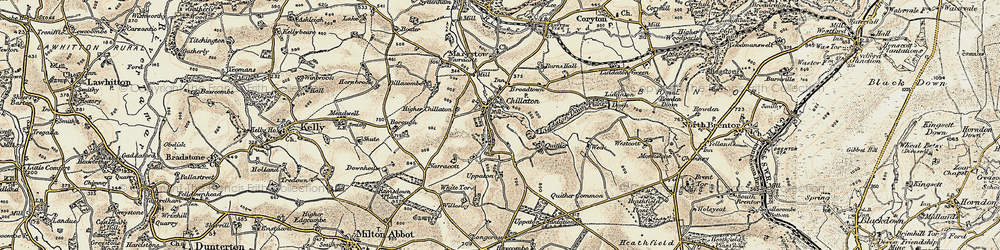 Old map of Marystow in 1899-1900