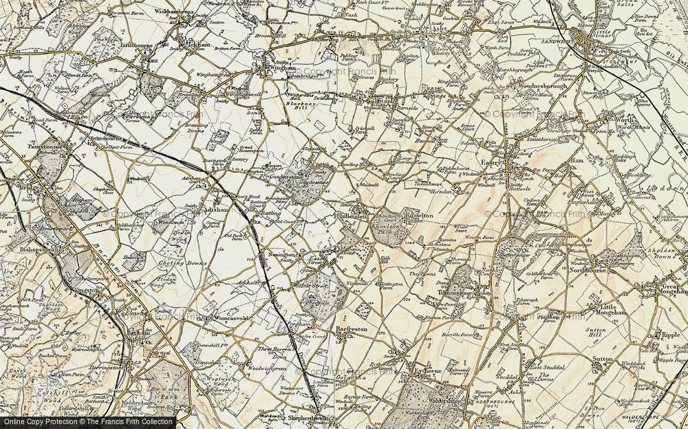 Old Map of Chillenden, 1898-1899 in 1898-1899
