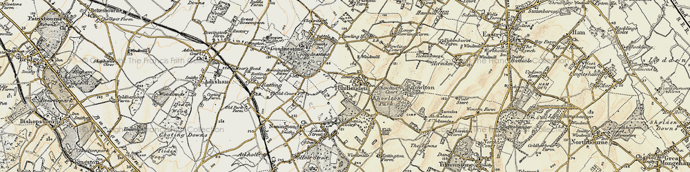 Old map of Chillenden in 1898-1899