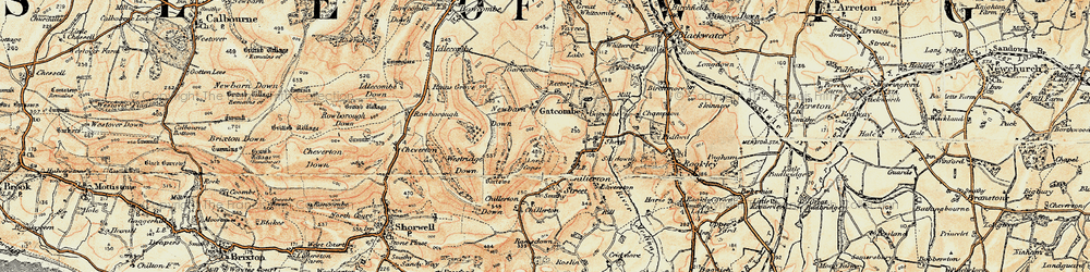 Old map of Westridge Down in 1899-1909